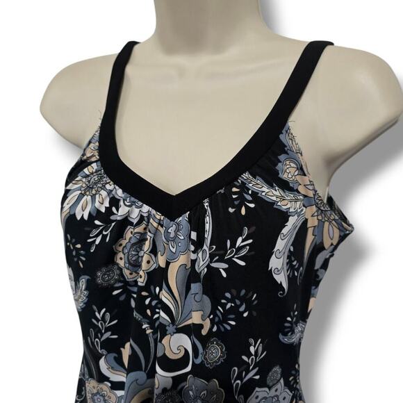 Vol. 1 women's multicolor floral sleeveless vintage  blouse - large - Picture 5 of 7